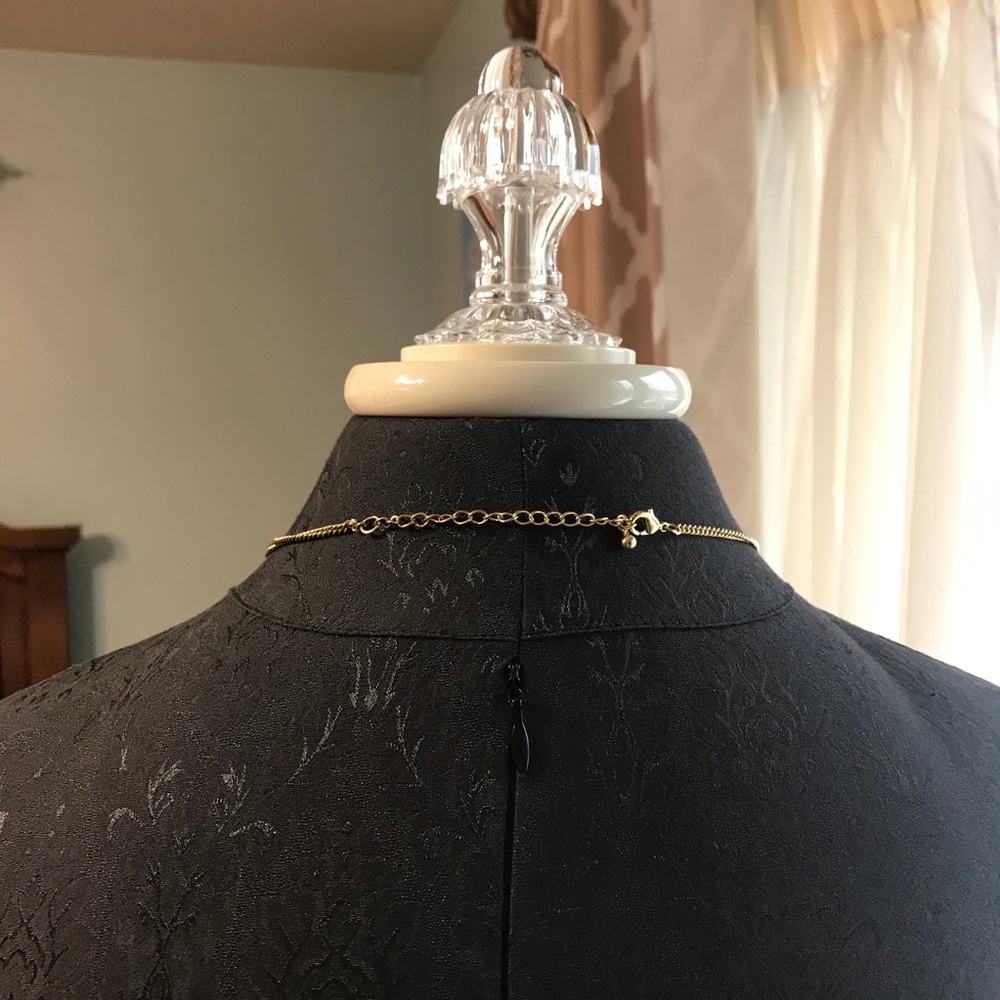 Dangling Rectangles & Rhinestones Necklace - Picture 5 of 8